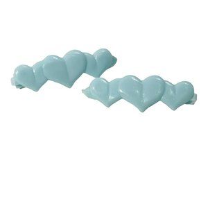 Vintage Barrette Set Of 2 Heart Shaped Hair Clips Kids Stay Put Accessory 80s